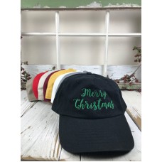 MERRY CHRISTMAS GREEN THREAD Embroidered Baseball Cap Dad Hat  Many Styles  eb-50392737